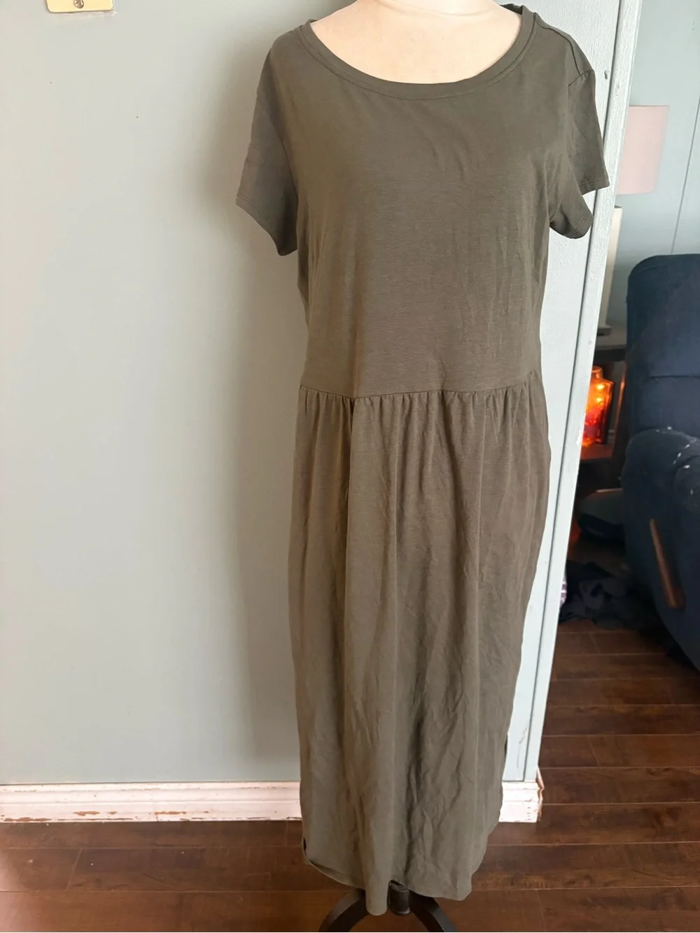 Patagonia Kamala T shirt dress in Basin green - Picture 2 of 14